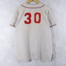 画像2: 50's ERNIE ROSE USA製 "MONTE" フルジップ ウールベースボールシャツ SIZE40 (2)