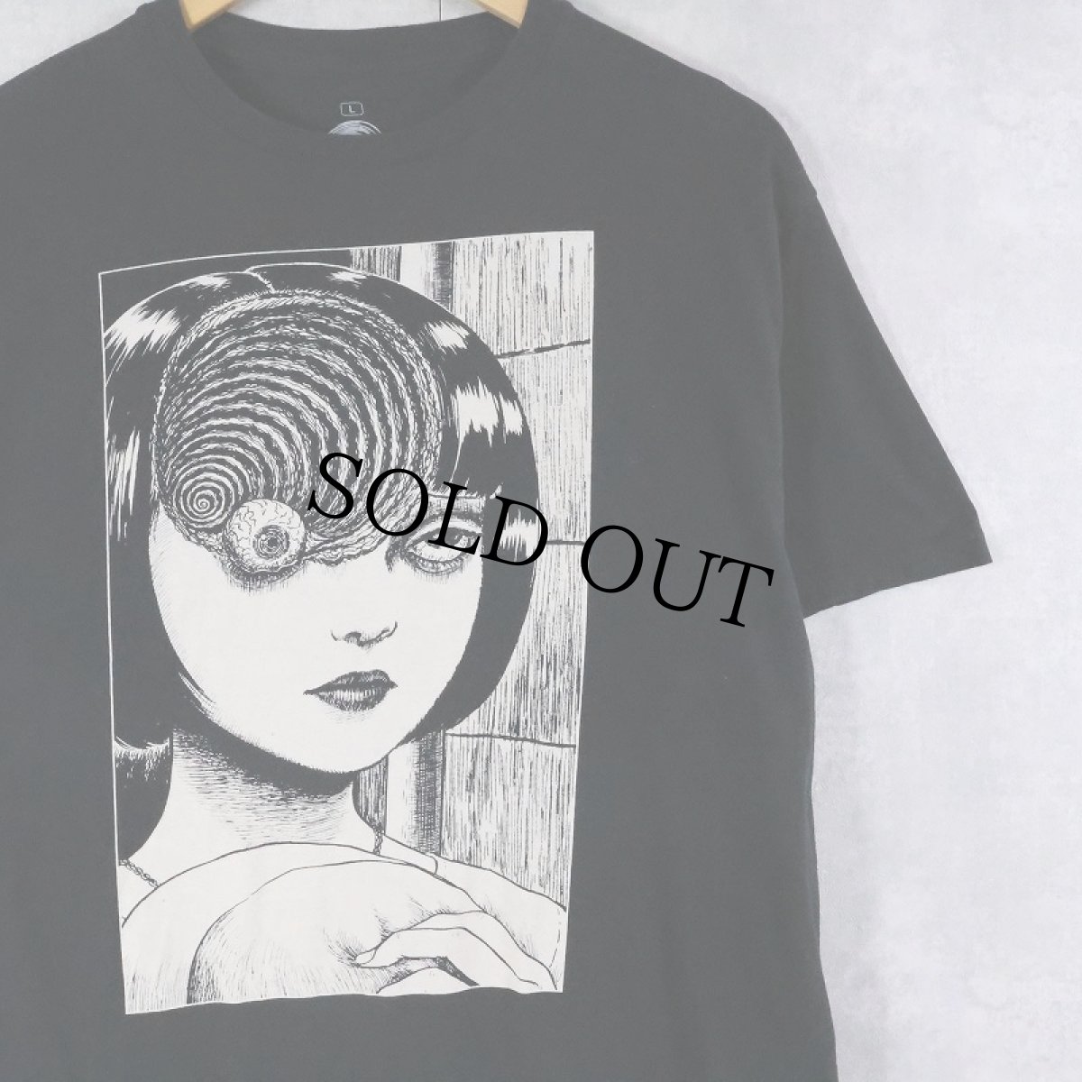 画像1: 伊藤潤二 "うずまき" ホラー漫画プリントTシャツ BLACK L (1)