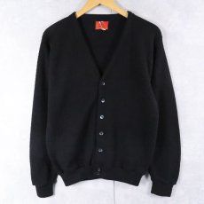 画像1: 60〜70's Sears KINGS ROAD アクリルニットカーディガン BLACK M (1)