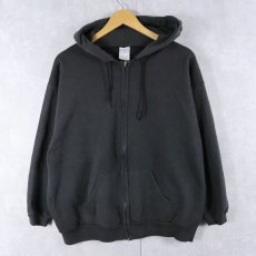 画像1: 無地 フェード スウェットジップパーカー BLACK  (1)