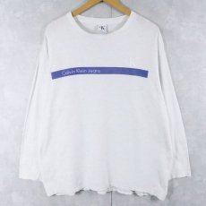画像1: 90's Calvin Klein Jeans USA製 ロゴプリントロンT L (1)