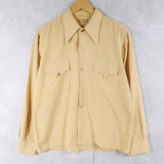 画像1: 40's〜 LIONDALE レーヨン混 ウエスタンデザイン オープンカラーシャツ M (1)