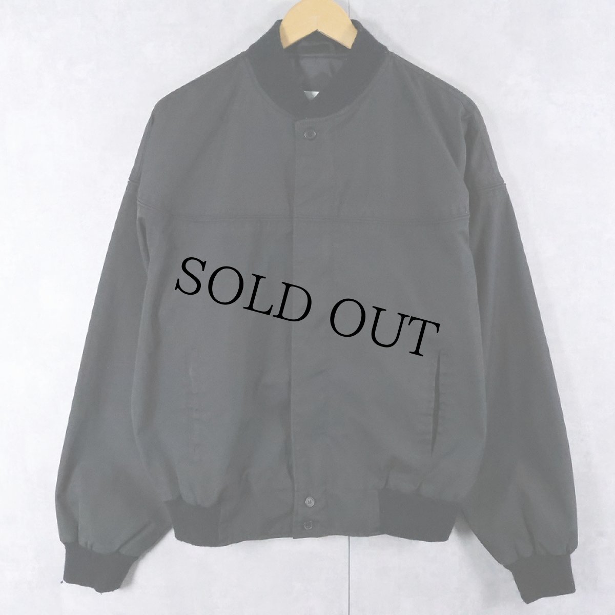 画像1: 90's WINDBREAKER ポリエステル×コットン ダービージャケット BLACK L (1)