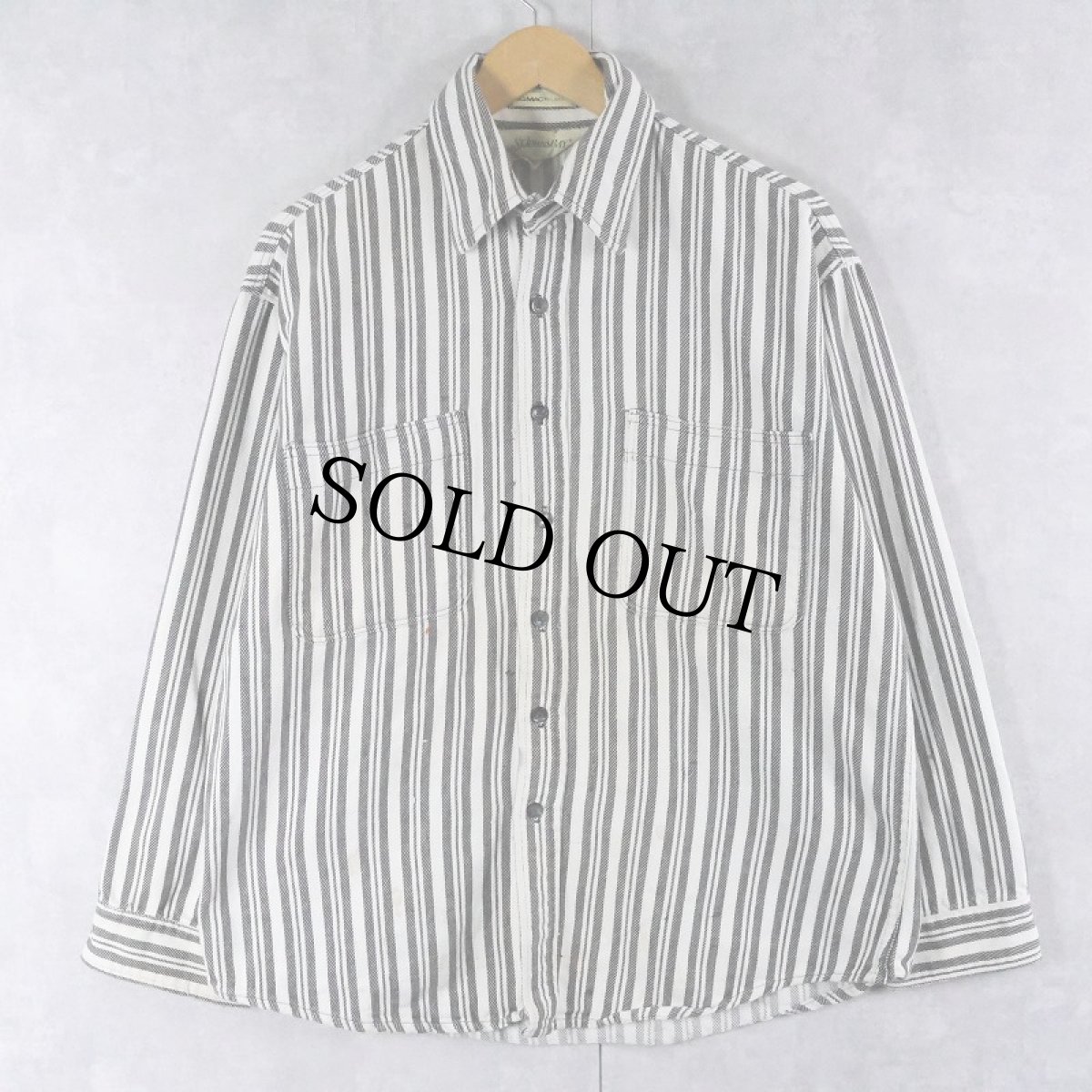 画像1: 80's ST JOHN'S BAY USA製 "BIGMAC FLANNEL" ストライプ柄 ヘビーネルシャツ L (1)