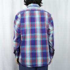 画像3: OSHKOSH B'GOSH USA製 オンブレーチェック柄 ヘビーネルシャツ XL (3)