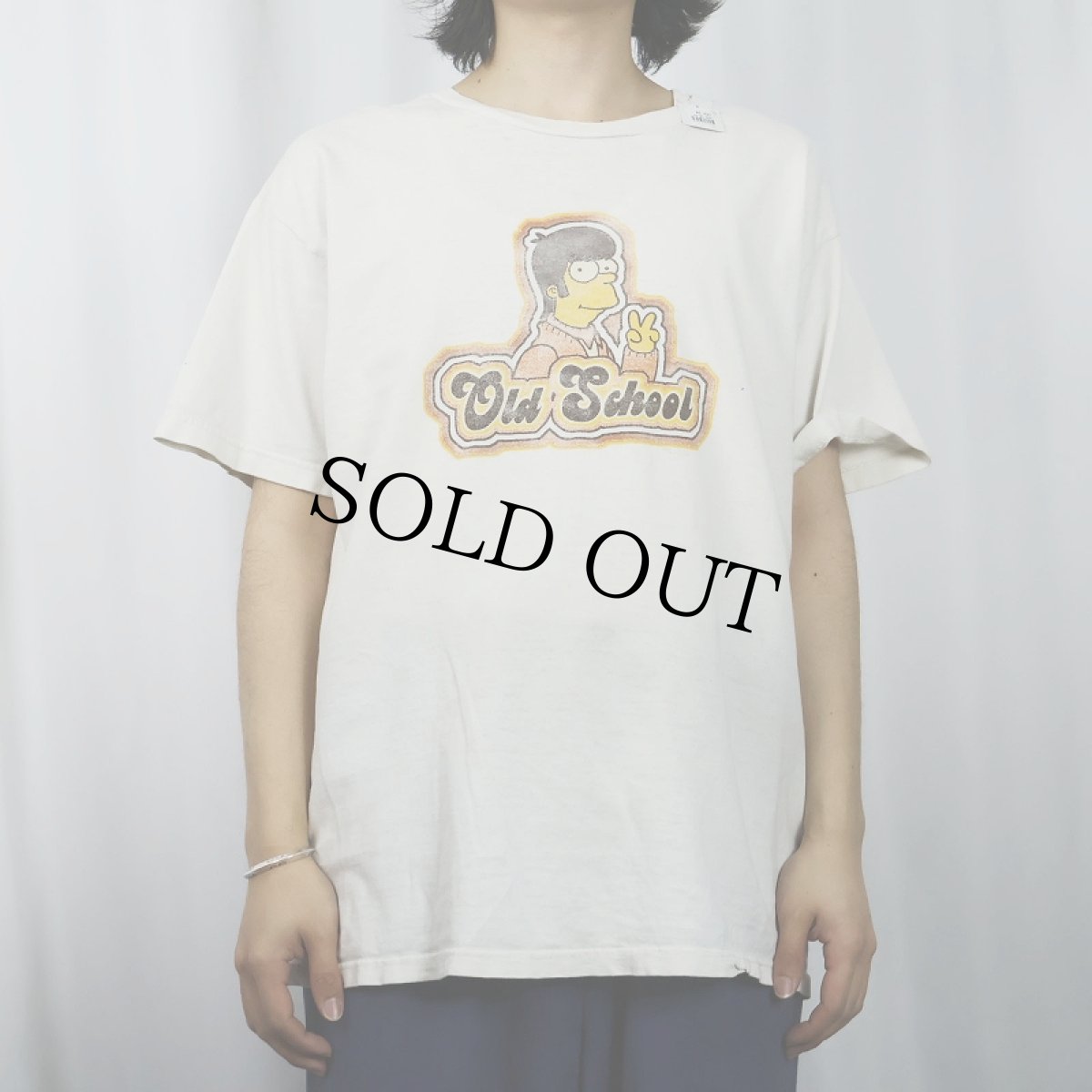 画像2: SIMPSONS "Old School" キャラクタープリントTシャツ L (2)