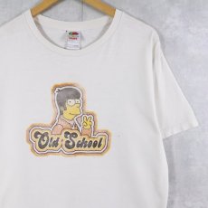 画像1: SIMPSONS "Old School" キャラクタープリントTシャツ L (1)