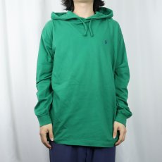 画像2: 90's POLO Ralph Lauren USA製 ロゴ刺繍 Tパーカー M (2)
