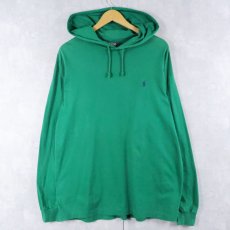 画像1: 90's POLO Ralph Lauren USA製 ロゴ刺繍 Tパーカー M (1)