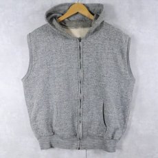 画像1: 80〜90's 裏サーマル スウェットジップパーカーベスト (1)