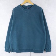 画像1: 90's LANDS'END USA製 前V 鹿の子スウェット XL (1)