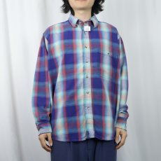 画像2: OSHKOSH B'GOSH USA製 オンブレーチェック柄 ヘビーネルシャツ XL (2)