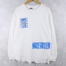 画像1: 90's NIKE 銀タグ USA製 "International" プリントロンT L (1)