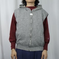 画像2: 80〜90's 裏サーマル スウェットジップパーカーベスト (2)