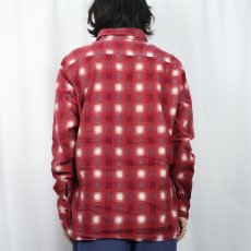 画像3: 80's FRUIT OF THE LOOM オンブレーチェック柄 プリントネルシャツ XL (3)
