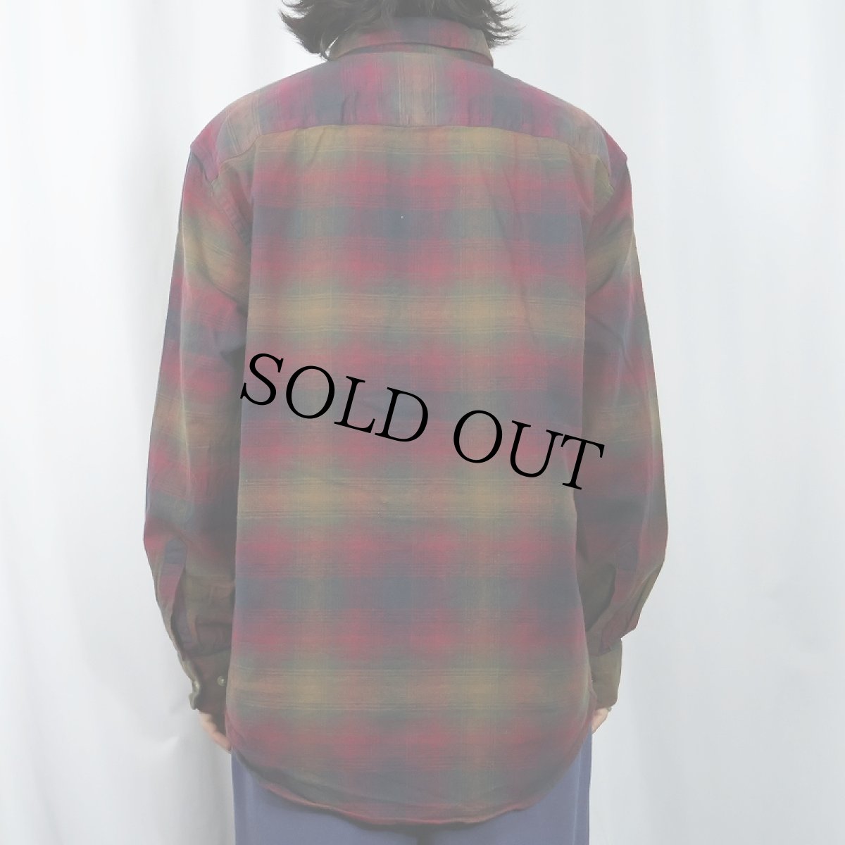 画像3: PENDLETON "MASON" オンブレーチェック柄 コットンボタンダウンシャツ L (3)