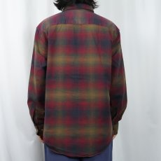 画像3: PENDLETON "MASON" オンブレーチェック柄 コットンボタンダウンシャツ L (3)