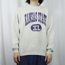 画像2: 90's RUSSELL ATHLETIC USA製 前V "KANSAS STATE" プリントスウェット XL (2)