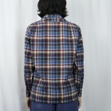 画像3: 70's PENDLETON USA製 チェック柄 ウールオープンカラーシャツ M (3)