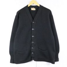 画像1: 50's Stadium レタードニットカーディガン BLACK (1)