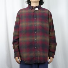画像2: PENDLETON "MASON" オンブレーチェック柄 コットンボタンダウンシャツ L (2)