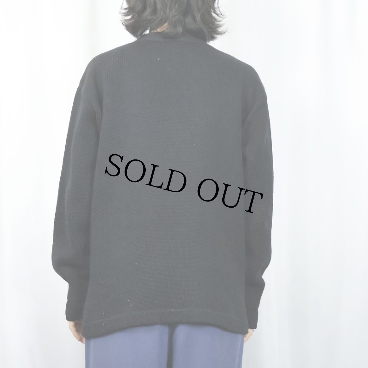 画像3: 50's Stadium レタードニットカーディガン BLACK (3)