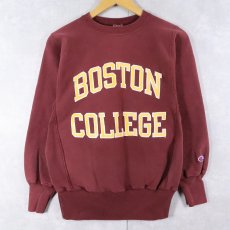 画像1: 90's Champion REVERSE WEAVE "BOSTON COLLEGE" プリントスウェット S (1)