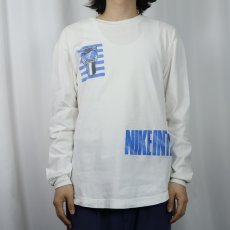 画像3: 90's NIKE 銀タグ USA製 "International" プリントロンT L (3)