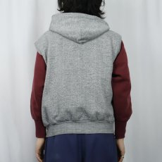 画像3: 80〜90's 裏サーマル スウェットジップパーカーベスト (3)