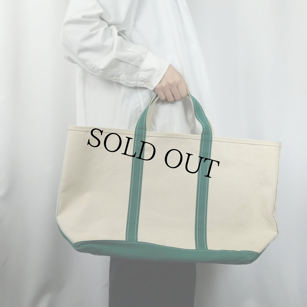 画像2: 80's L.L.Bean "BOAT AND TOTE" 耳付き キャンバストートバッグ LARGE (2)