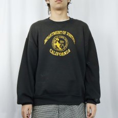画像2: 90's RUSSELL ATHLETIC USA製 前V "DEPARTMENT OF JUSTICE CALIFORNIA" プリントスウェット BLACK XL (2)