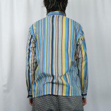 画像3: 70's Kmart USA製 ストライプ柄 ポリエステル×コットン ボタンダウンシャツ M (3)