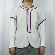 画像2: 50〜60's Da Val USA製 フランネル ベースボールシャツ (2)