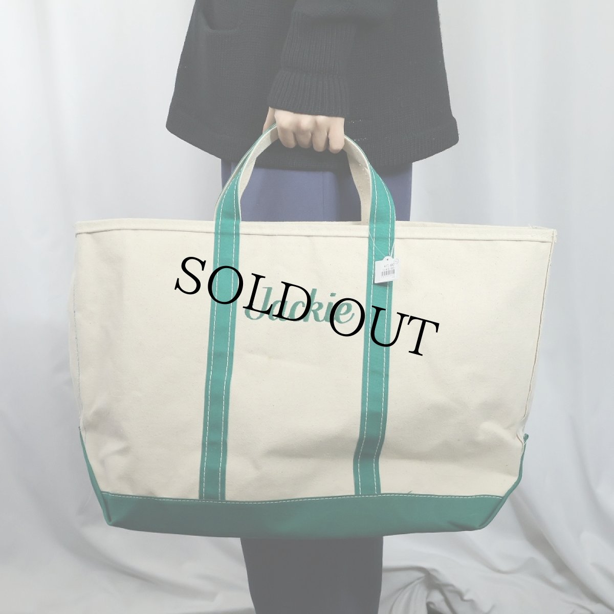画像2: 80's L.L.Bean "BOAT AND TOTE" 耳付き 刺繍入り キャンバストートバッグ LARGE  (2)