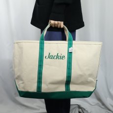 画像2: 80's L.L.Bean "BOAT AND TOTE" 耳付き 刺繍入り キャンバストートバッグ LARGE  (2)