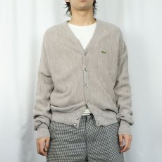 画像2: 80〜90's IZOD LACOSTE USA製 ロゴ刺繍 アクリルニットカーディガン M (2)