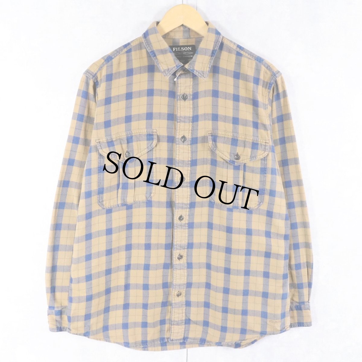 画像1: FILSON チェック柄 ヘビーネルシャツ M (1)