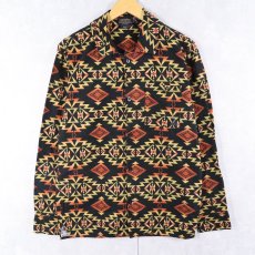 画像1: PENDLETON ネイティブ柄 プリントネルシャツ S (1)