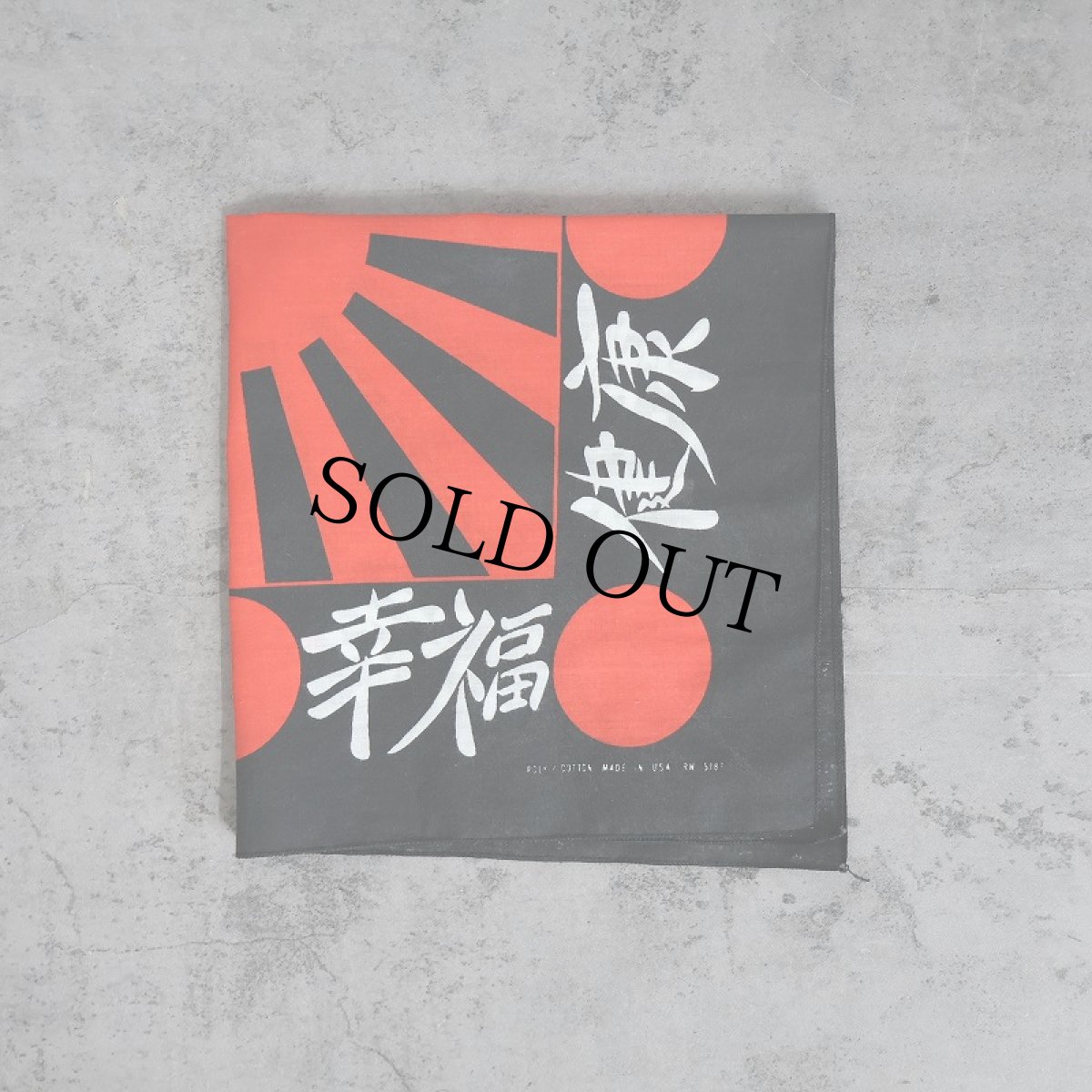 画像2: 80's USA製 日章旗 プリントバンダナ (2)