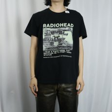 画像2: RADIOHEAD オルタナティブロックバンド プリントTシャツ BLACK (2)