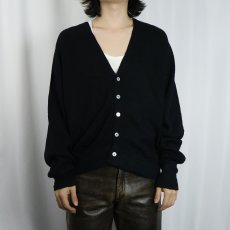 画像2: VINTAGE アクリルニットカーディガン BLACK L (2)