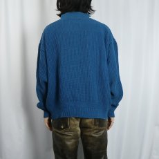 画像3: 90's Eddie Bauer ヘンリーネック コットンニットセーター L (3)