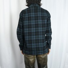画像3: 60's PENDLETON オンブレーチェック柄 ウールオープンカラーシャツ M (3)