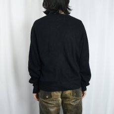 画像3: VINTAGE アクリルニットカーディガン BLACK L (3)