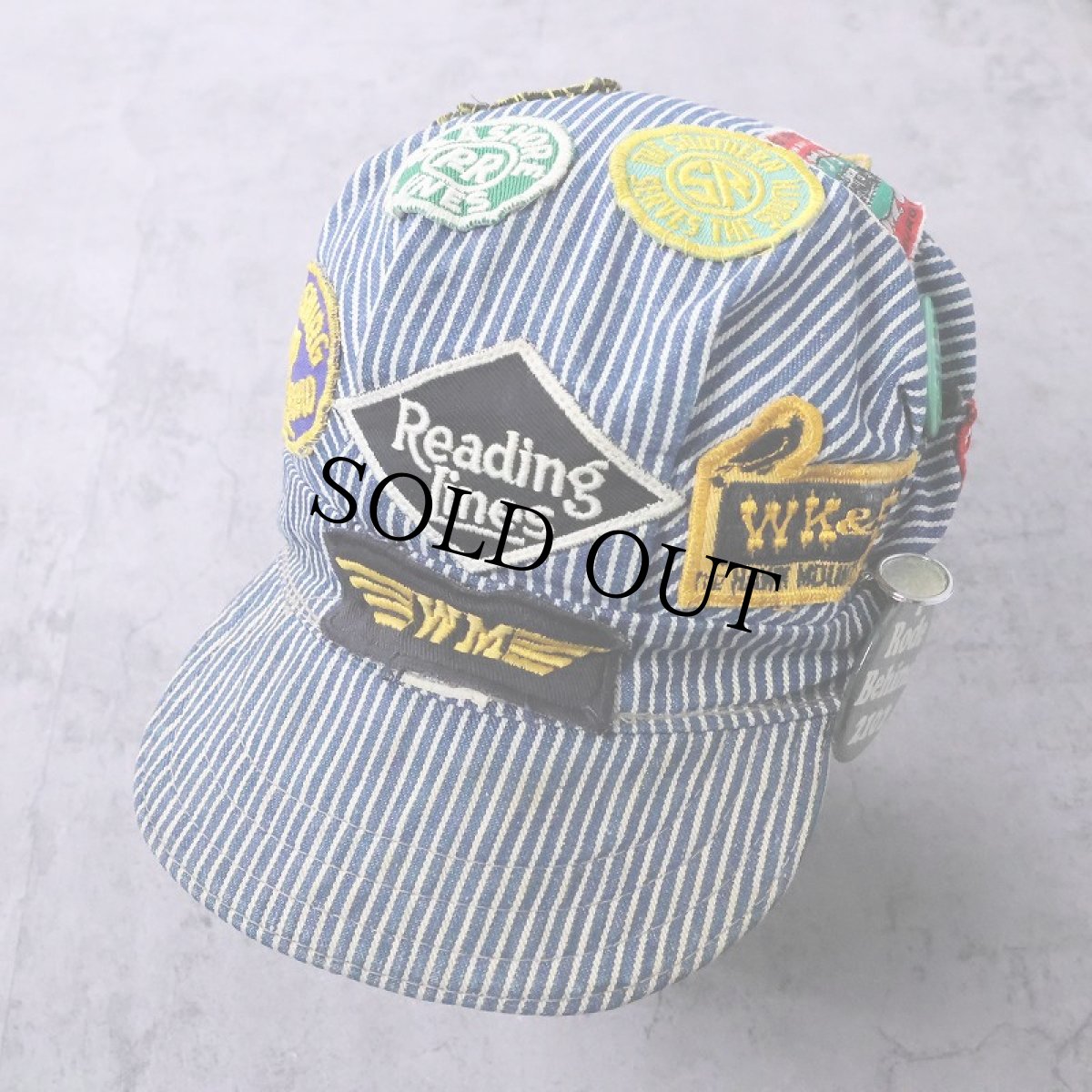 画像1: 60's Lee ワッペン付き ヒッコリーストライプ ワークキャップ (1)