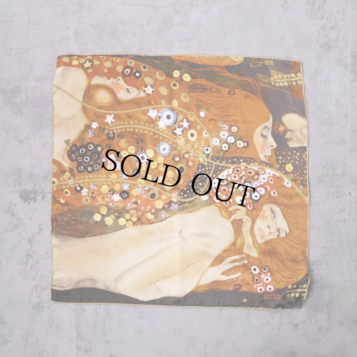 画像1: Gustav Klimt “Water Serpents II” アートプリント シルクスカーフ (1)