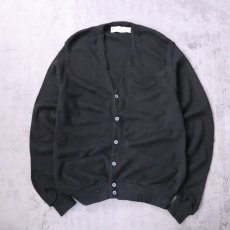 画像1: 80〜90's Arnold Palmer USA製 アクリルニットカーディガン BLACK M (1)