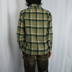 画像3: 70's PENDLETON USA製 チェック柄 ウールオープンカラーシャツ M (3)