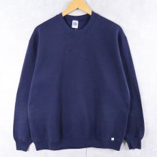 画像1: 80's RUSSELL ATHLETIC USA製 前V 無地スウェット NAVY XL (1)