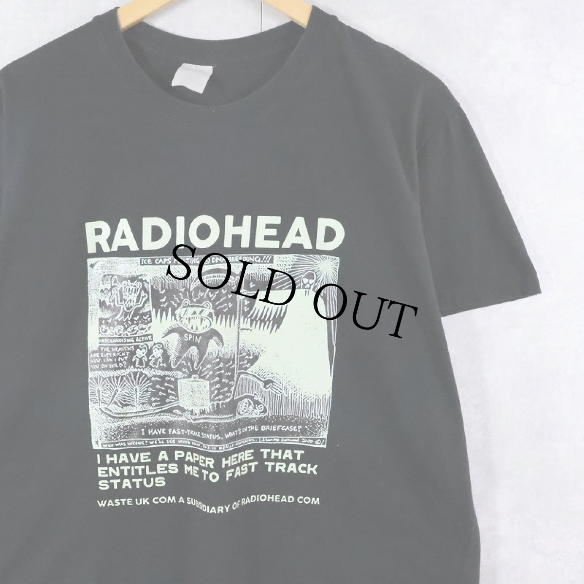 画像1: RADIOHEAD オルタナティブロックバンド プリントTシャツ BLACK (1)